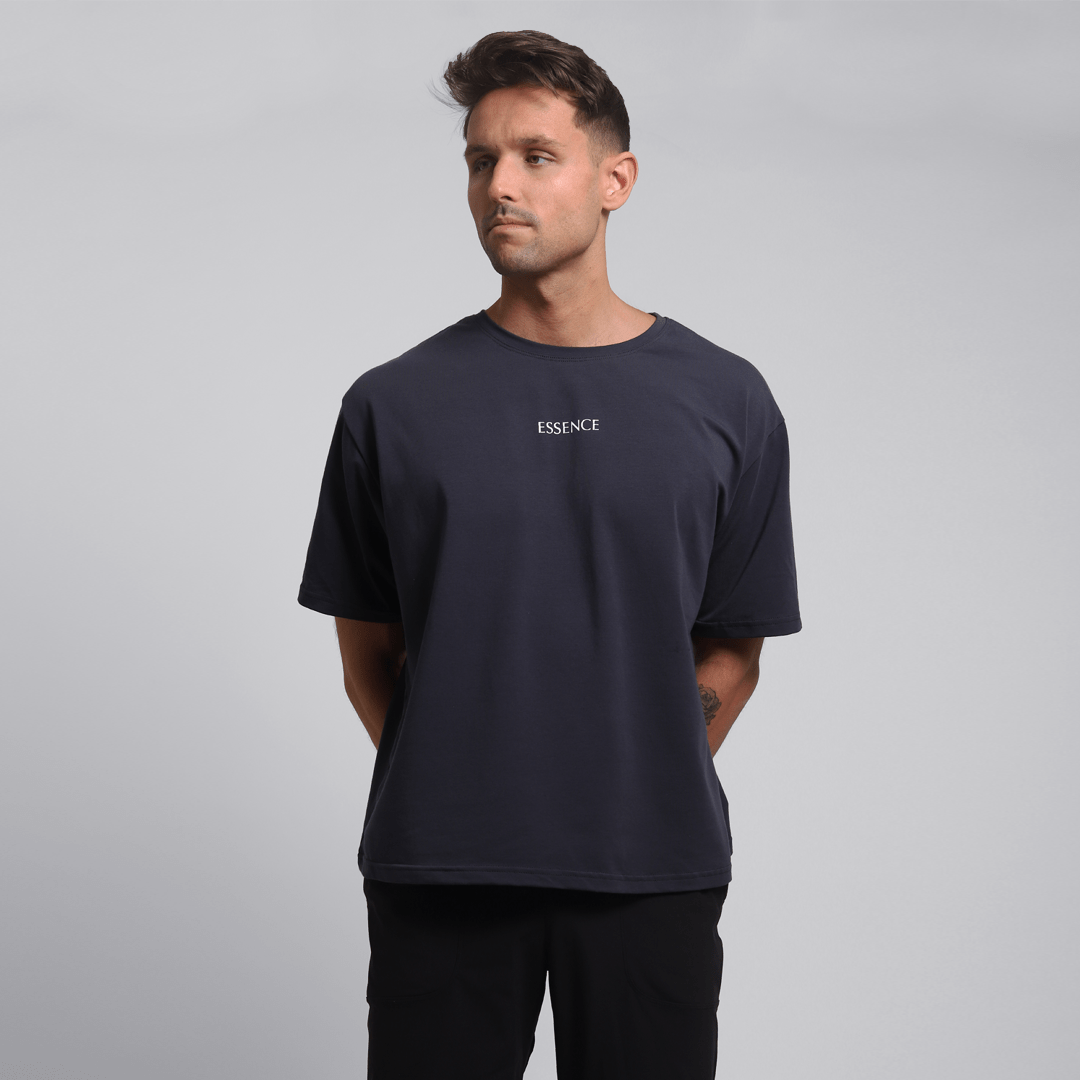 Gris Oversized Pima Shirt - Essence Officiel